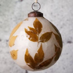 Anthropologie Leafy Glass Globe Ornament 🍂
